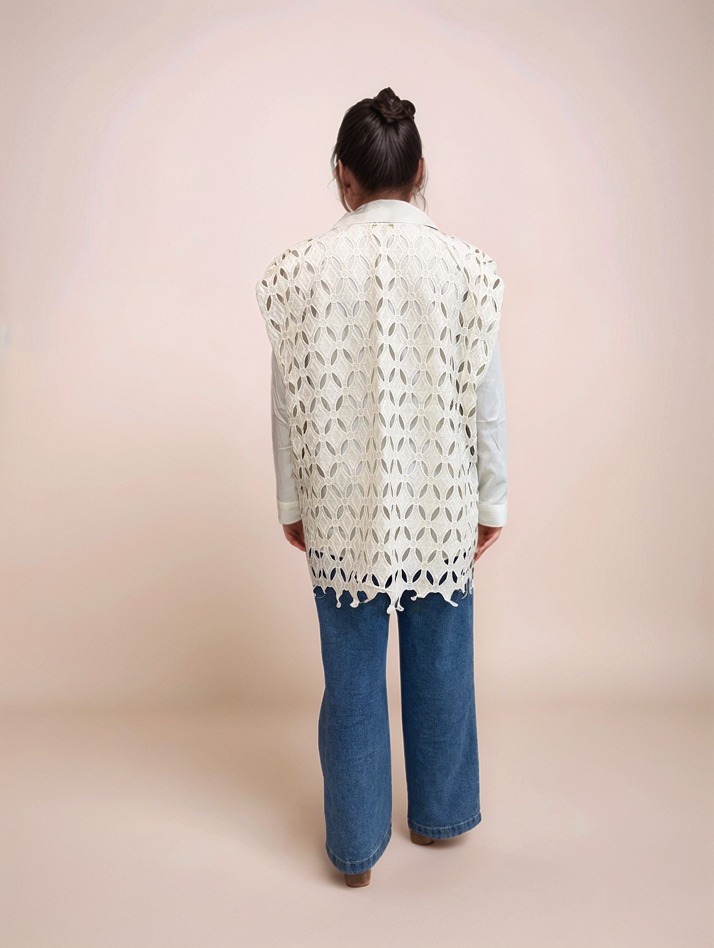 Ivory Lace Overlay Shirt