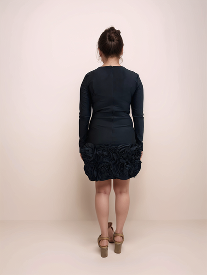 Scarlet Ruffle Elegance Dress Black