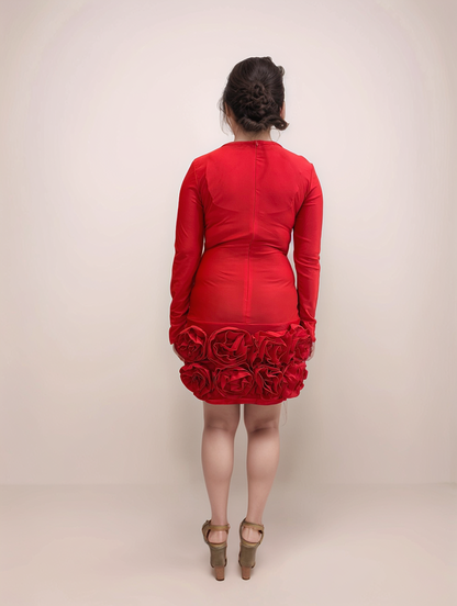 Scarlet Ruffle Elegance Dress