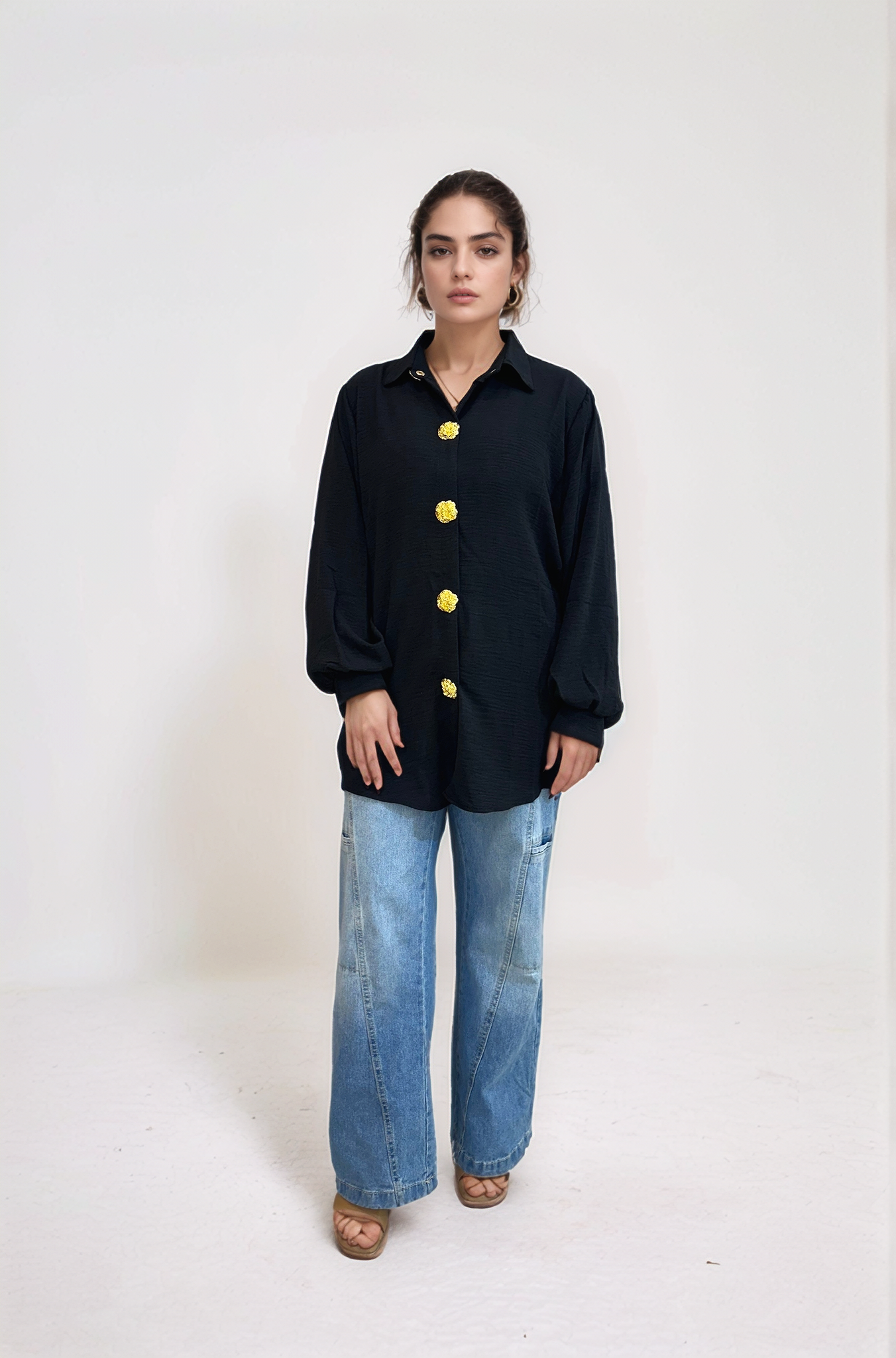 Crimson Flow Button-Down Shirt