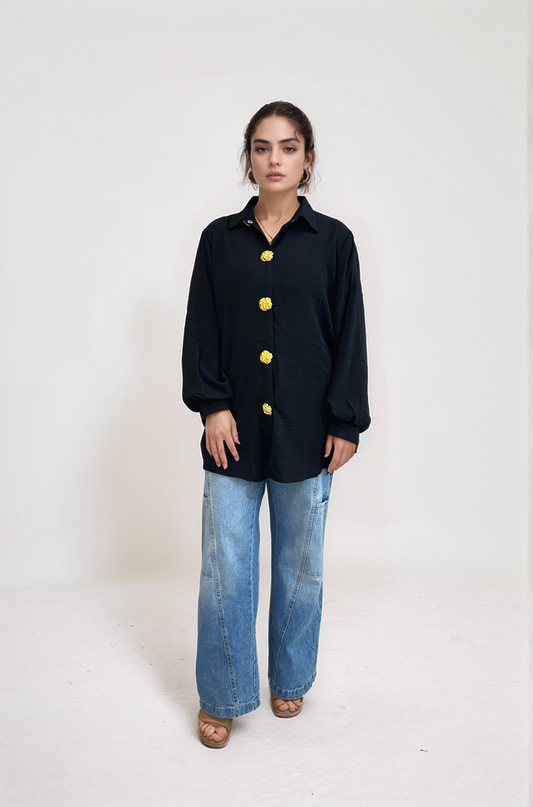 Crimson Flow Button-Down Shirt