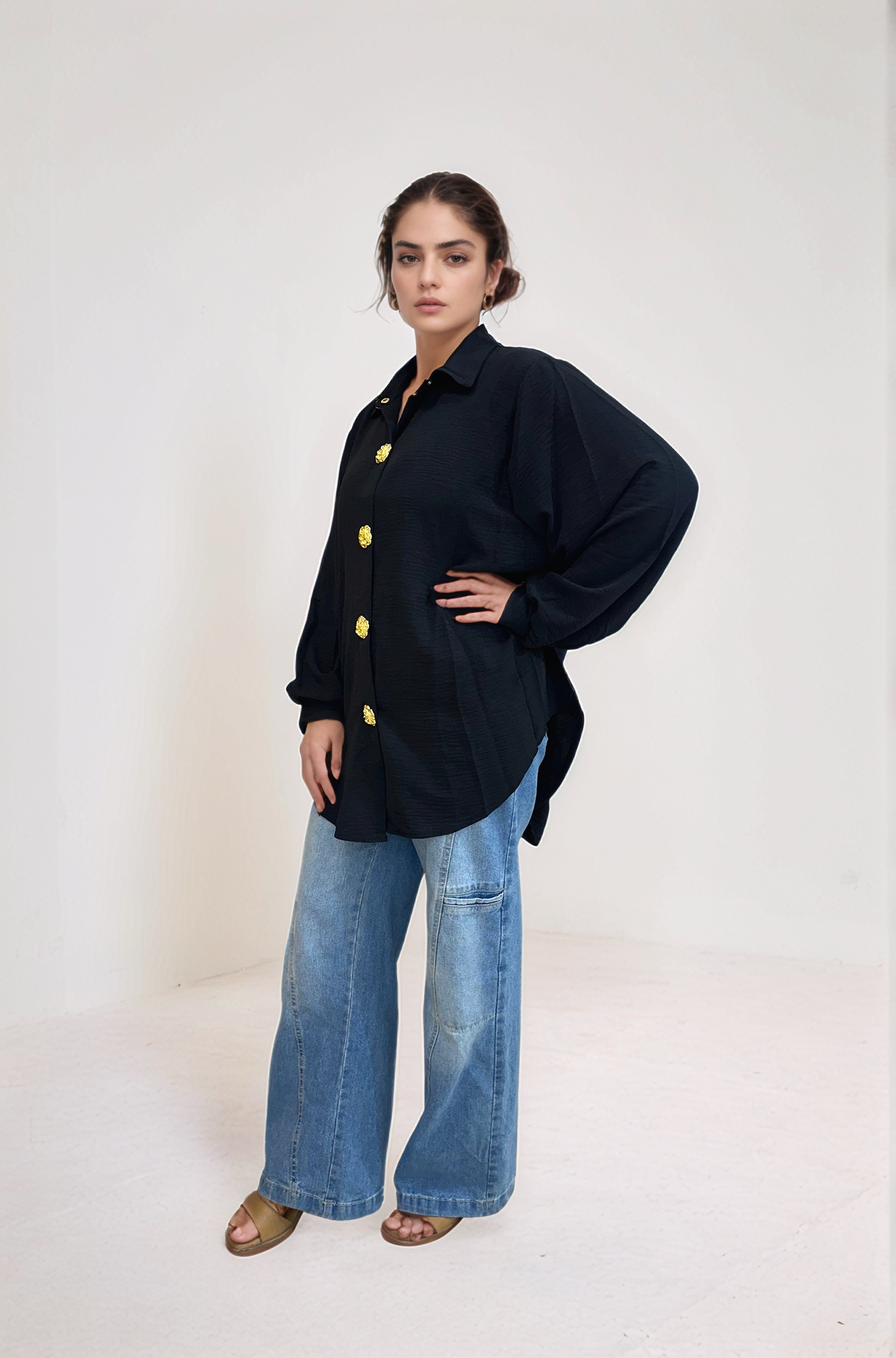 Crimson Flow Button-Down Shirt